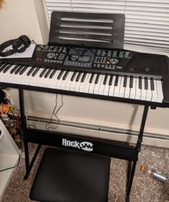 RockJam 61 Key Keyboard Piano With LCD Display Kit, Stand, Bench, Headphones, Simply App & Keynote Stickers Keyboard Piano Kit 40 81rmknMrq7L