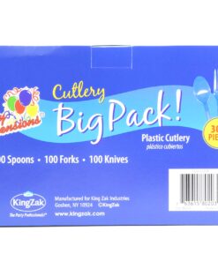 Party Dimensions Plastic 300 Count Cutlery Combo Box, Clear, Combo Box, Clear 300 Count 17 81rn2uNmJL