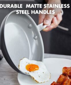 GreenPan Chatham Hard Anodized Healthy Ceramic Nonstick 10 Piece Cookware Pots and Pans Set, Frying Pan Skillets, Saucepans, Saute Pan, Stockpot, Lids, PFAS-Free, Dishwasher Safe, Oven Safe, Gray 19 81roA Q2UyL