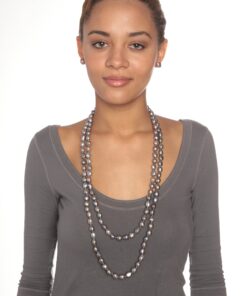 HinsonGayle AAA Handpicked 10-11mm Ultra-Iridescent Baroque Freshwater Cultured Pearl Rope 65 inch light-gray 8 81rpOh1klhL