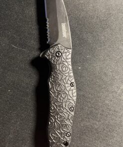 Kershaw Kuro Tanto Black Serrated Pocket Knife, 3.1” Steel Blade with Assisted Opening, Glass-Filled Nylon Handle with Deep-Carry Pocketclip, Small Folding Knife 38 81rpoVUes7L