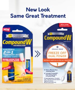 Compound W Dual Power for Large Warts, Freeze Off & Liquid Wart Remover, 8 Freeze Applications and 12 Comfort Pads 15 81rqLAkU36L 4