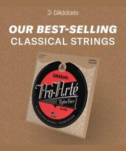D’Addario EJ45 Pro-Arte Nylon Classical Guitar Strings, Normal Tension – Nylon Core Basses, Laser Selected Trebles - Offers Balance of Volume and Comfortable Resistance – 1 Set 1-Pack 20 81rrsTIlJjL