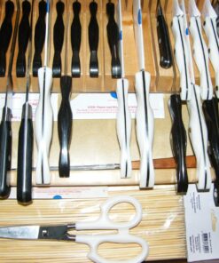 Rev-A-Shelf Dual Row Trim To Fit Knife Block Drawer Organizer with Storage Holder for Kitchen Utensils, 55 Slot Cutlery Tray, Wood, 4WDKB-1 Natural 38 81rsXDWgHnL