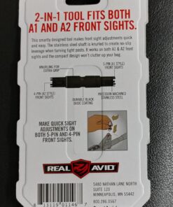 Real Avid Front Sight Adjuster: universal tool for adjusting A1 and A2 Type Front Sights (4-prong and 5-prong BUIS), Black/Tan 38 81rtnkORJXL