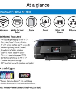 Epson Expression Photo XP-960 Wireless Color Photo Printer with Scanner and Copier, Amazon Dash Replenishment Ready Printer Only 13 81ruo1rjcRL