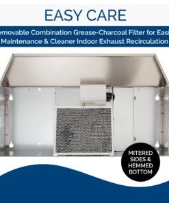 Broan-NuTone 413604 Non-Ducted Ductless Range Hood Insert with Light, Exhaust Fan for Under Cabinet, 36-Inch, Stainless Steel 18 81ruscDes6L