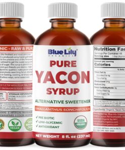 Blue Lily Organics - USDA Organic Yacon Syrup 8 fl oz, Alternative Sweetener, All Natural Sugar Substitutes, Rich in Antioxidant, Prebiotic, Low Glycemic Index & Low Calorie 11 81rv4TClXfL