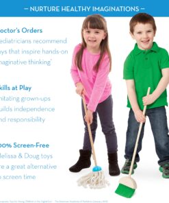 Melissa & Doug Dust! Sweep! Mop! 6-Piece Pretend Play Cleaning Set - Broom, Duster, Kid-Sized Cleaning Toys For Boys and For Girls 34 81rvLpu3gnL