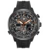 Citizen Men's Promaster Navihawk A-T Eco-Drive Pilot Watch, Atomic Timekeeping, Chronograph, Power Reserve Indicator, Luminous Hands and Markers, Anti-Reflective Crystal Black Rubber Strap 10 81rx 74hS L