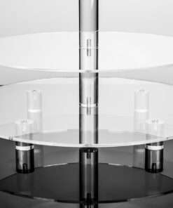 Jusalpha Large 5-Tier Acrylic Round Wedding Cake Stand/Cupcake Stand Tower/Dessert Stand/Pastry Serving Platter/Food Display Stand (5RF) Large 5 Tier with Base 22 81rxro96KBL