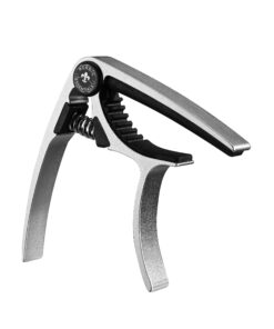 Guitar Capo (2 Pack) for Guitars, Ukulele, Banjo, Mandolin, Bass - Made of Ultra Lightweight Aluminum Metal (1.2 oz!) for 6 & 12 String Instruments - Nordic Essentials, Black+Silver Black + Silver 27 81s 1QC48uL