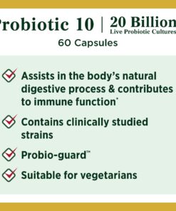 Probiotics by Nature's Bounty, Ultra Strength Probiotic 10, Immune Health & Digestive Balance, 60 Capsules 13 81s VBx5lL