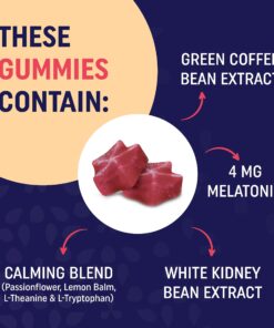 Sugar-Free Night Time Fat Burner Gummies for Sleep & Weight Loss Support | Hunger Suppressant & Metabolism Booster, Shred Belly Fat While You Sleep | Nighttime Diet Supplement for Women & Men | 60 Ct. Night Time Fat Burner Gummy 20 81s b6pdeOL 2