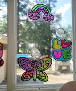 Made By Me Create Your Own Window Art, Paint Your Own DIY Suncatchers, Fun Staycation Activity or Birthday Party Idea, Arts and Craft Kits for Kids Ages 6, 7, 8, 9 38 81s3JSwMF5L