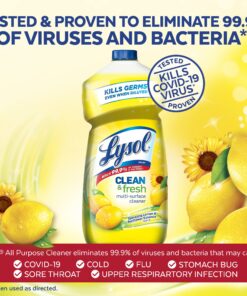 Lysol Multi-Surface Cleaner, Sanitizing and Disinfecting Pour, to Clean and Deodorize, Sparkling Lemon and Sunflower Essence, 40 Fl Oz 40 Fl Oz (Pack of 1) 19 81s5 oucArL