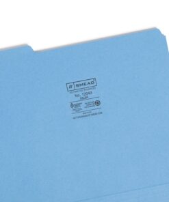 Smead Standard File Folders, 100 Count, Blue, 1/3-Cut Tabs, Letter Size (12043) Size: 11-5/8 W x 9-1/2 H inches File Folder 8 81s5lpnlCL
