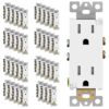 ENERLITES Decorator Receptacle, Tamper-Resistant Wall Outlet, Gloss Finish, Residential Grade, 3-Wire, Self-Grounding, 2-Pole, 15A 125V, UL Listed, 61501-TR-W-40PCS, White (40 Pack) Wall Plate Not Included 40 15 81s6syRsCJL