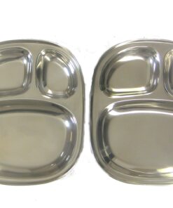 Qualways Kids's Tray - Divided Stainless Steel Tray Set of 2 15 81s8Q5CchfL