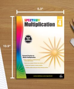 Spectrum 4th Grade Math Multiplication Workbooks, Ages 9 to 10, 4th Grade Math Multiplication, State Standards Multiplication Practice, Activities ... Tests, and Answer Key - 96 Pages (Volume 6) 18 81s8QFYnanL
