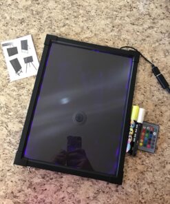 Woodsam Dry Erase Led Board - 16" x 12" Erasable Neon Writing Message Drawing Sign Board with 2 Liquid Chalk Markers for Home/Shop #1 16" X 12" 26 81s8QWiHtXL