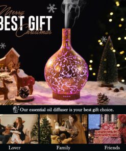 Porseme Gold Plated Essential Oil Diffuser Glass Aromatherapy Ultrasonic Humidifier, Auto Shut-Off,Timer Setting, BPA Free,Aroma Decoration for Home,Office,Gym,Spa,Premium Gift 100ml A4-100ml Gold Plated Aladdin 21 81s9UeCRDzL