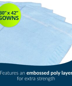 TIDI 813 Avalon Papers Standard Gown, Tissue/Poly/Tissue, Blue, Pack of 50 9 81sANd rbmL