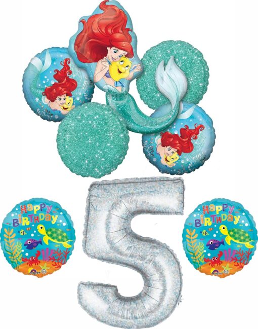 Ariel Little Mermaid Princess Undersea 5th BIRTHDAY PARTY Balloon decorations supplies