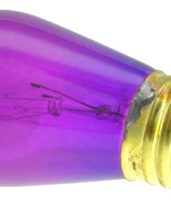 Novelty Lights - 11watt S14 Commerical Grade S14 Transparent Color Replacement Bulbs, E27 Medium Base, Clear, 11 Watt, 25 Pack (Purple) Purple