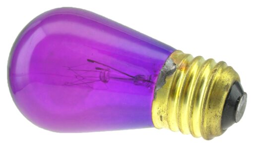 Novelty Lights - 11watt S14 Commerical Grade S14 Transparent Color Replacement Bulbs, E27 Medium Base, Clear, 11 Watt, 25 Pack (Purple) Purple