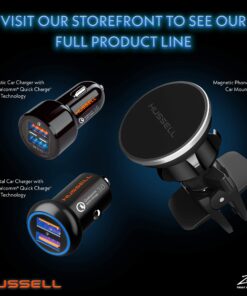 Hussell Car Charger Adapter - 3.0 Portable USB w/Fast Charge Technology & Dual Ports - Compatible w/Apple iPhone, Android, Tablet or Other USB Device - White Elephant, Stocking Stuffers 34 81sBe2LbjTL