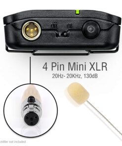 PYLE-PRO In-Ear Back Electric Microphone - Portable Omnidirectional Wired Headset Pro Voice Audio Condenser Mic With 4 Pin Mini XLR Cable Wire and Windscreen - For Shure System - PMEMS10 (Skin Tone),Beige 11 81sBsr85OPL