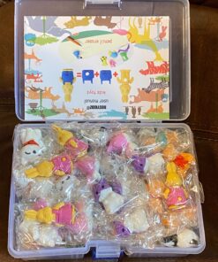 ROSYKIDZ 60PCS Animal Pencil Erasers Bulk for Kids, Take Apart Erasers Toys Desk Pet for Party Favors, Classroom Gifts for Students School Supplies Gift, Easter Basket Stuffers (Random) 60 41 81sCFB ZxjL