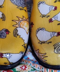 Sloggers Waterproof Garden Shoe for Women – Outdoor Slip-On Rain and Garden Clogs with Premium Comfort Support Insole 9 Chickens Daffodil Yellow 24 81sCtsIWoPL