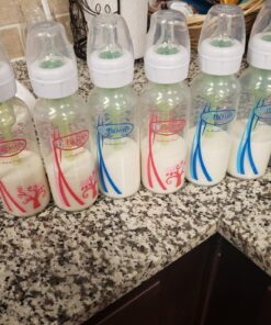 Dr. Brown's Natural Flow® Anti-Colic Options+™ Narrow Baby Bottles 8 oz/250 mL, with Level 1 Slow Flow Nipple, 4 Pack, 0m+ 8oz, Clear 4 Count (Pack of 1) 51 81sDeXx ijL