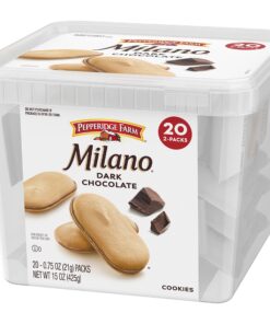 Pepperidge Farm Milano Cookies, Dark Chocolate, 20 Packs, 2 Cookies per Pack Dark Chocolate Tub 0.75 Ounce - 20 Packs, 2 Cookies per Pack 29 81sEGXpZ0L