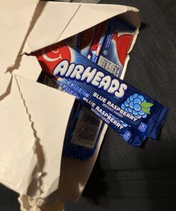 Airheads Candy, Blue Raspberry Flavor, Individually Wrapped Full Size Bars, Taffy, Non Melting, Party, Pack of 36 Bars,0.03 kilogram 25 81sFUtnr7EL