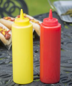 TableCraft 112KM Nostalgia 2-Piece Ketchup and Mustard Dispenser Set, 12-Ounce Red/Yellow 7 81sGTvrQLL