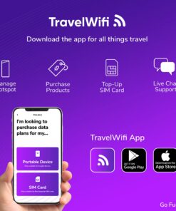 TravelWifi CloudSIM WiFi Router, Supports 2G, 3G, 4G LTE Connection, Unlimited Devices Connectivity, Portable WiFi in 130+ Countries, Weather-Resistant, Plug-&-Play Internet Router, Includes 6GB Data 17 81sJ41CdDL