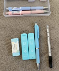 Four Candies Cute Mechanical Pencil Set, 6PCS Pastel Pencils 0.5mm & 0.7mm with 360PCS HB Pencil Leads, 3PCS Erasers and 9PCS Eraser Refills, Aesthetic Mechanical Pencils for Girls Writing 0.5&0.7 mm 50 81sJFDvaAUL