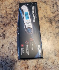 KIZEN Digital Meat Thermometer with Probe - Instant Read Food Thermometer for Cooking, Grilling, BBQ, Baking, Liquids, Candy, Deep Frying, and More - Black/White 39 81sJdYyPvKL