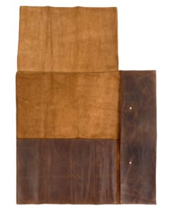 Hide & Drink, Rustic Knife Roll Case (5 pockets), Compact Carry-On Bag for Traveling Chefs & Cooks, Kitchen Tool Storage Organizer, Full Grain Leather, Handmade, Bourbon Brown 19 81sJsoLsSoL