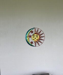 Collections Etc Artistic Sun and Moon Metal Wall Art for Indoors or Outdoors with Rustic Finish, Brown 23 81sKHFvONlL