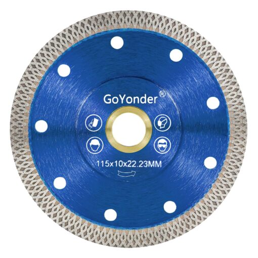 GoYonder 4.5 Inch Tile Blade, Super Thin Diamond Saw Blade for Cutting Porcelain Tiles, Granite Marble Ceramics (4.5") 4.5"(115mm)-Blue