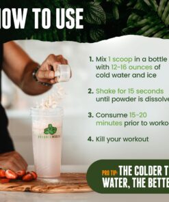 Organic Muscle Superfood Pre Workout Powder for Men & Women, Lemon Berry - USDA Organic Preworkout Supplement for Endurance - Vegan, Natural, Plant-Based, & Low Caffeine Pre-Workout Energy Powder Large (Pack of 1) 23 81sL78wGXrL