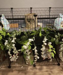 4Pcs 6.6Ft/Piece Artificial Flowers Silk Wisteria Garland-Dearhouse Artificial Wisteria Vine Rattan Silk Hanging Flower for Home Garden Outdoor Ceremony Wedding Arch Floral Decor (White) White 41 81sMSyBv3WL