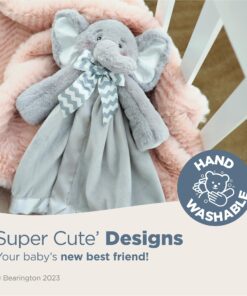Bearington Baby Lil' Spout Snuggler, 15 Inch Gray Elephant Plush Stuffed Animal Security Blanket Lovey for Babies 15" Lil' Spout 11 81sNQIQhIHL
