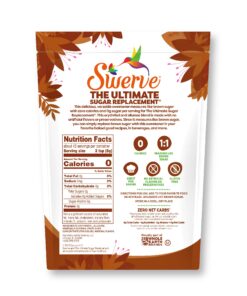 Swerve Ultimate Sugar Replacement Sweetener, Brown Sugar Substitute, Keto Friendly, Zero Calorie, Zero Sugar, Non-Glycemic, Gluten Free, 12 ounces (Pack of 2) 12 Ounce (Pack of 2) 17 81sOW94h8UL