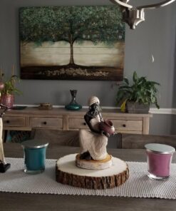 Deco 79 Polystone Woman Standing African Sculpture with Red Water Pots and Black Base, Set of 2 16"H, 4"W, Cream 44 81sPCjOmAWL