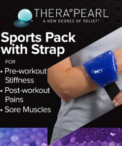 TheraPearl-14070 Color Changing Reusable Hot Cold Pack with Strap, Sports Size Ice Pack with Gel Beads, 11" x 4.5" Sports Pack 11 81sPsaJhreL